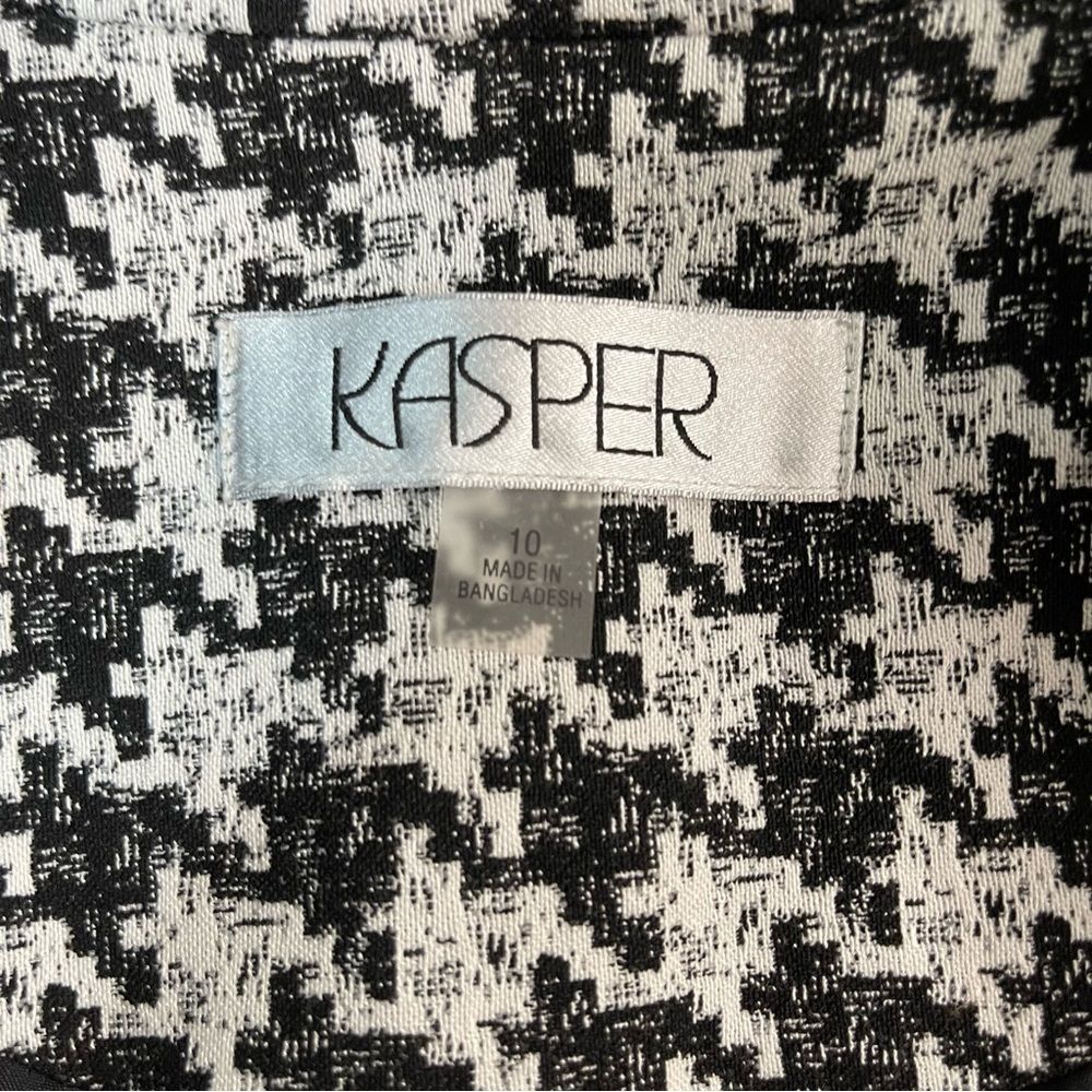 Kasper Black and White Houndstooth Blazer - Picture 3 of 4